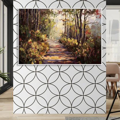 Gatlinburg Trail Through The Forest Sitting Room - White Canvas Wall Art