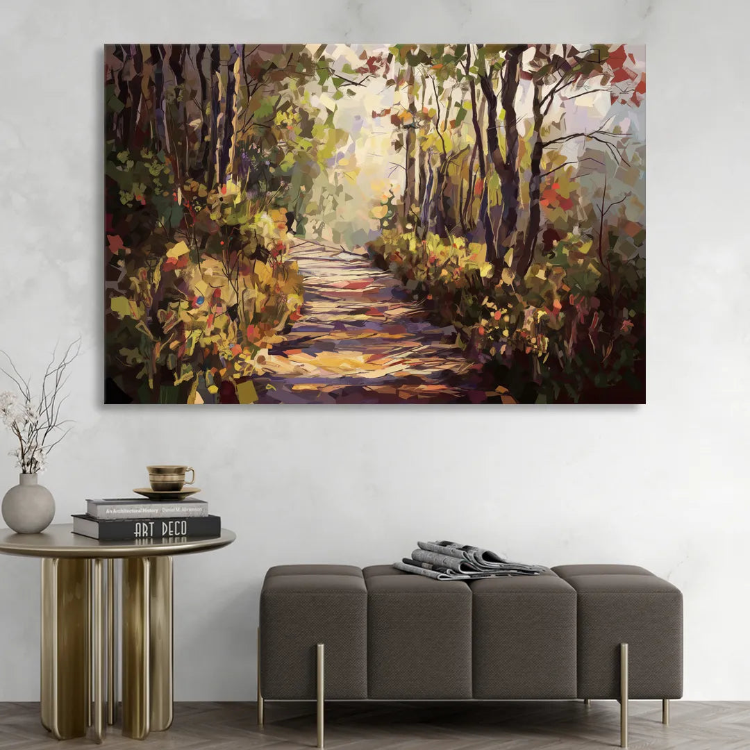 Gatlinburg Trail Through The Forest Living Room - Canvas Wall Art