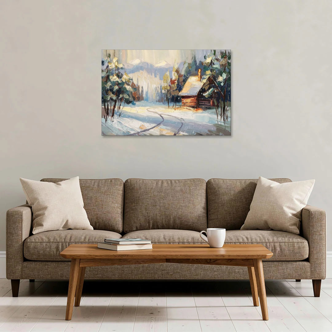 Gatlinburg Winter Wonderland - Canvas Wall Art - Sofa - 36x24
