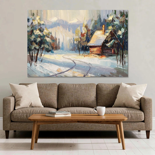 Gatlinburg Winter Wonderland - Canvas Wall Art - Sofa - 60x40