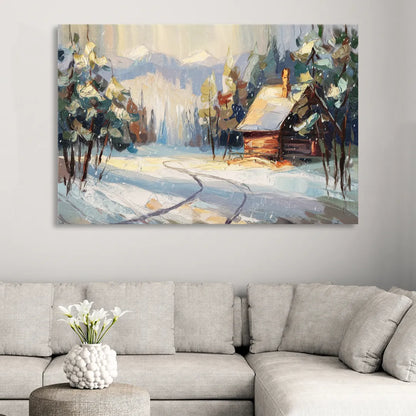 Gatlinburg Winter Wonderland Living Room - Canvas Wall Art