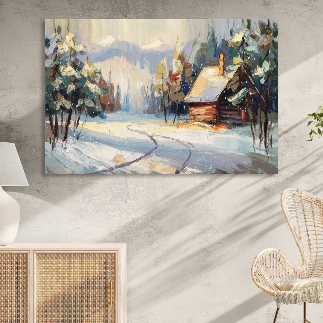 Gatlinburg Winter Wonderland Sitting Room - Canvas Wall Art