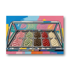Gelato Painting of a Glass Display Case - Canvas Wall Art - Front