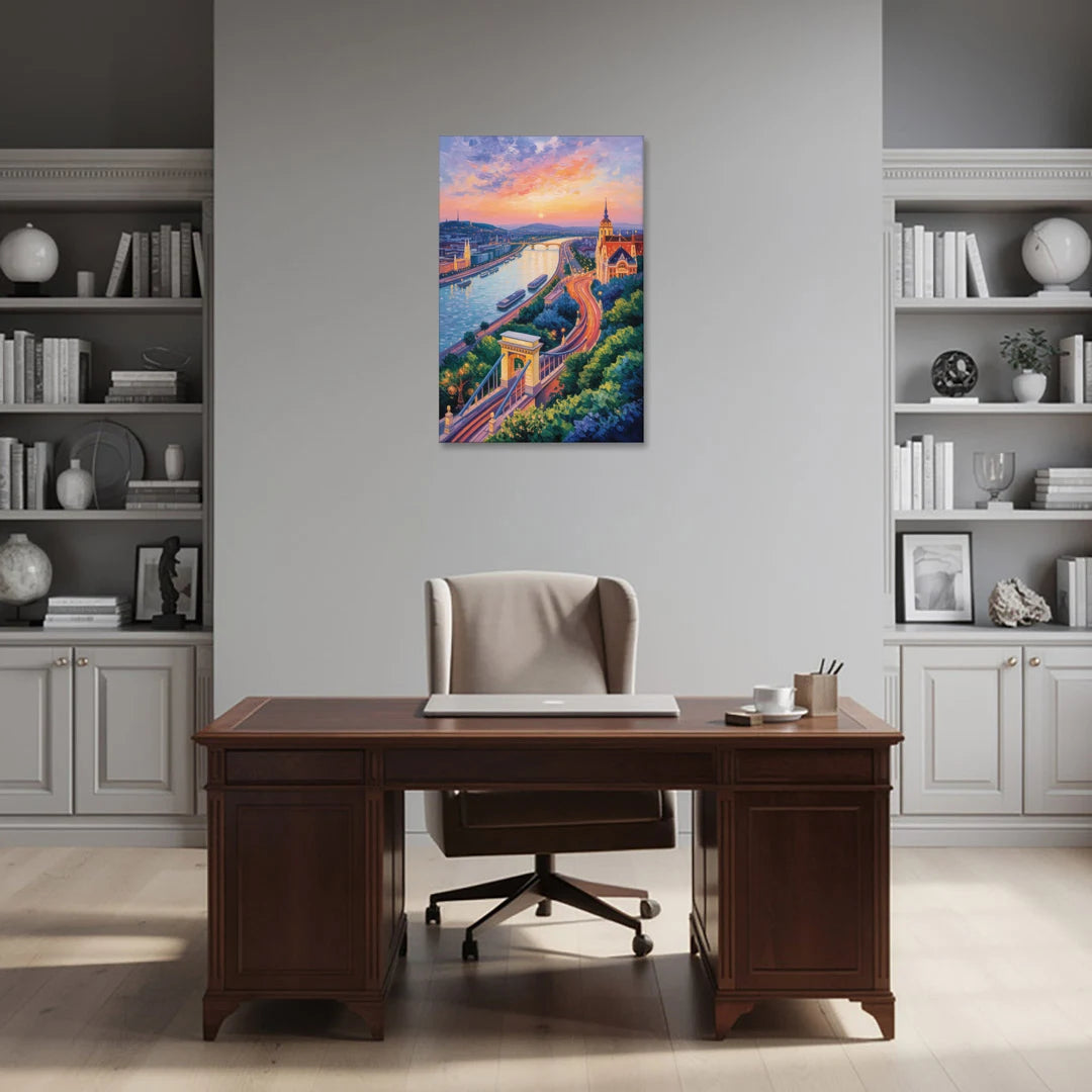 Gellért Hill Sunset - Canvas Wall Art - Office - 24x36