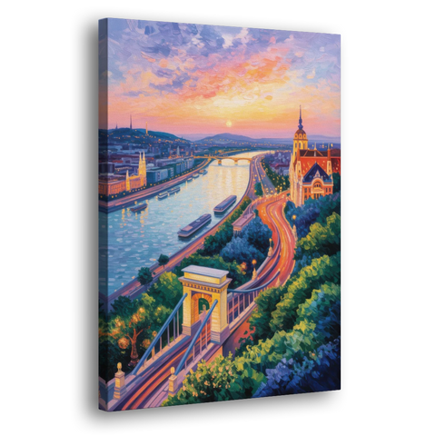 Gellért Hill Sunset - Canvas Wall Art - Side