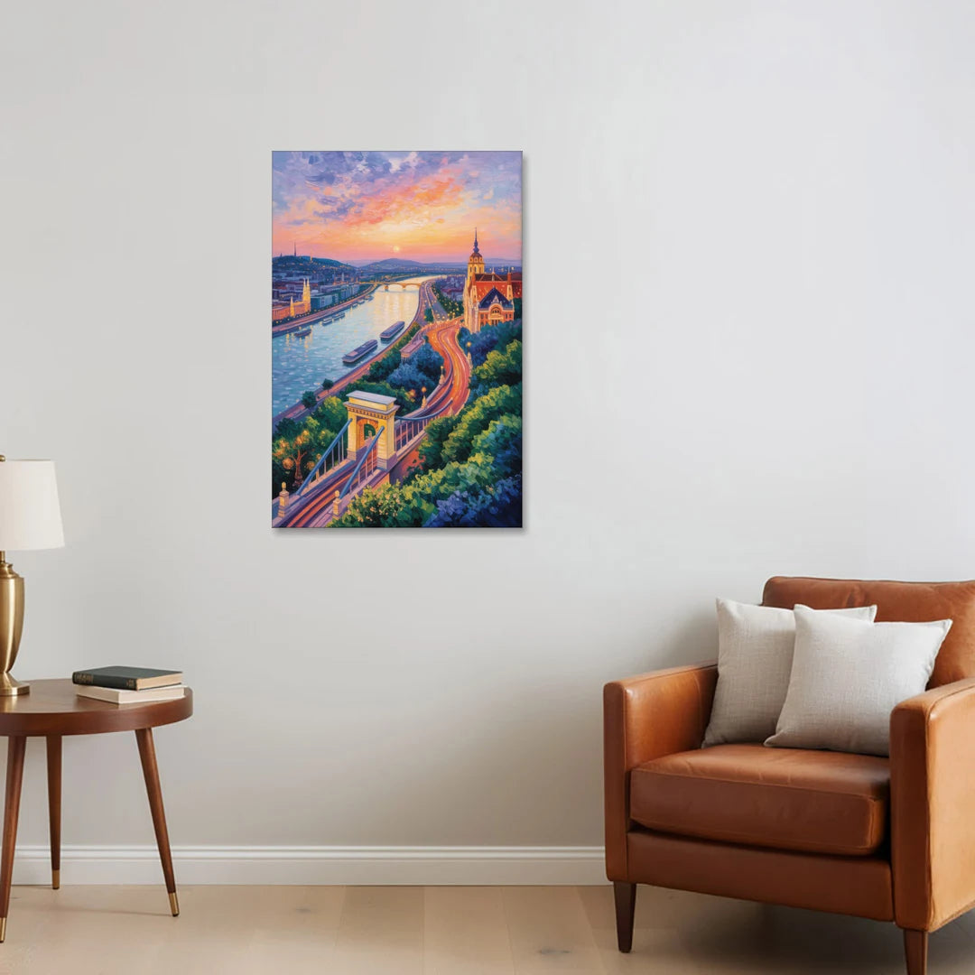 Gellért Hill Sunset - Canvas Wall Art - Sofa - 24x36