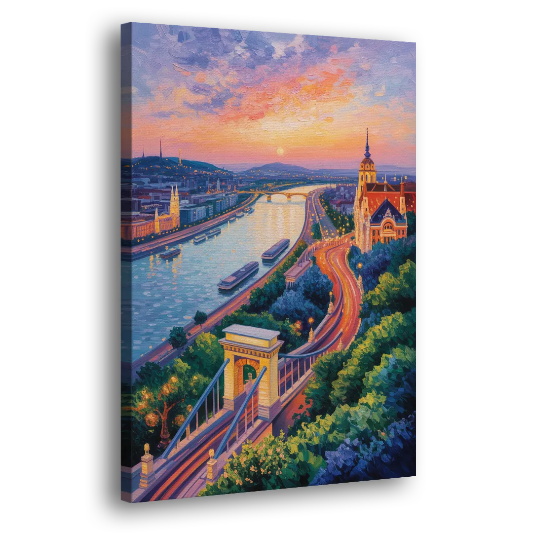 Gellért Hill Sunset Side - Canvas Wall Art