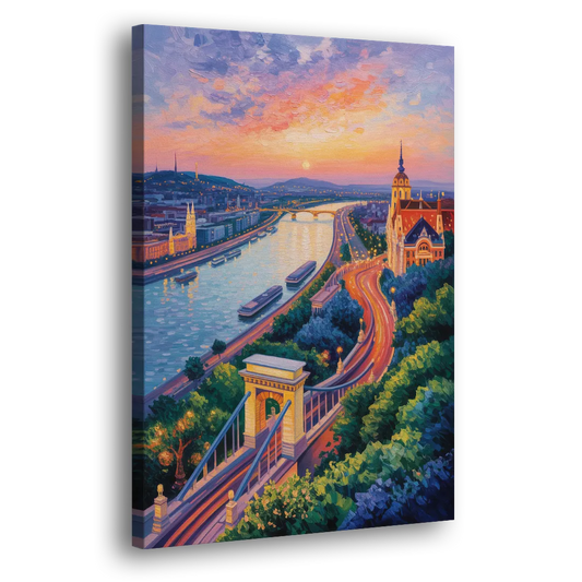 Gellért Hill Sunset Side - Canvas Wall Art