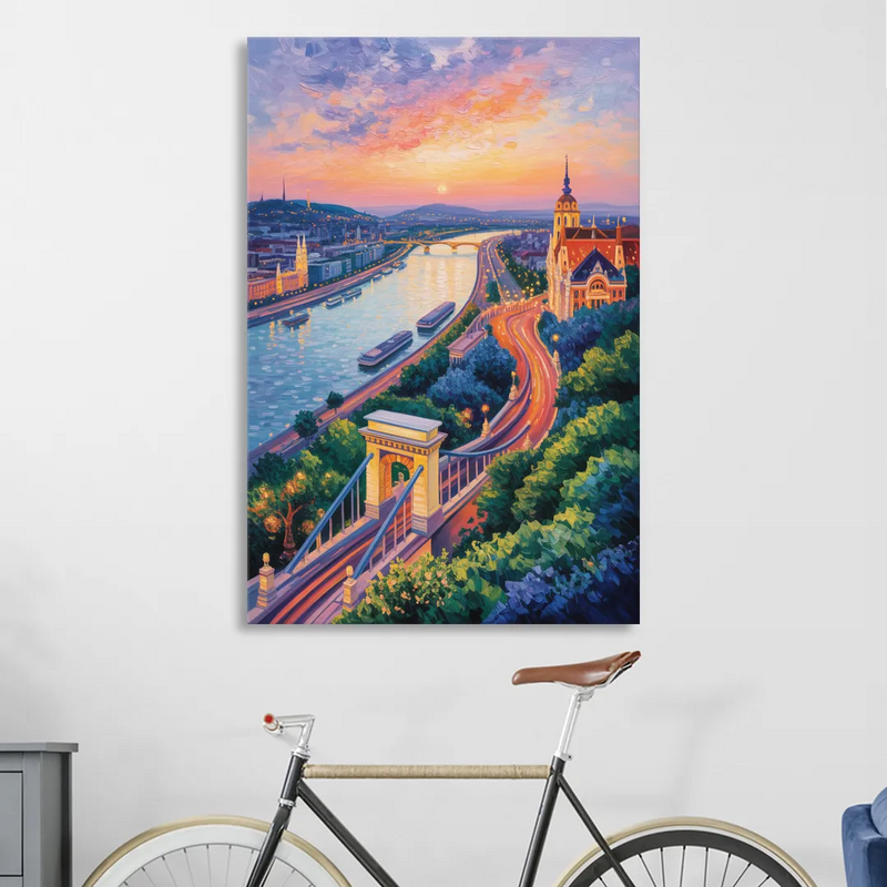 Gellért Hill Sunset Living Room - Canvas Wall Art