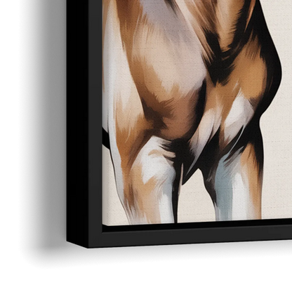 Gentle Horse and Foal Bonding - Close-Up Black Frame Canvas