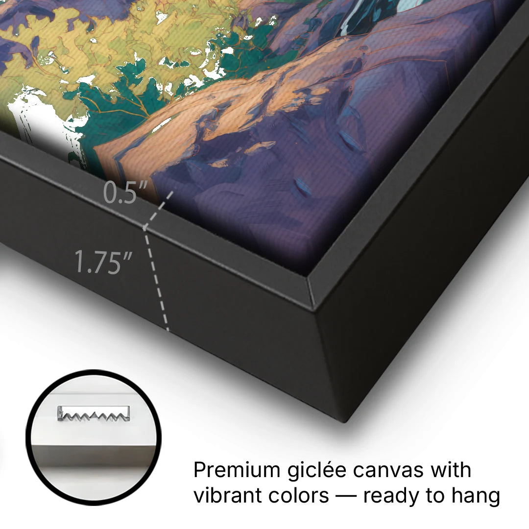 Geological Wonders - Black Framed Canvas Wall Art - Gallery Wrap Corner