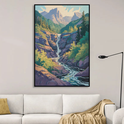 Geological Wonders Living Room - Black Canvas Wall Art