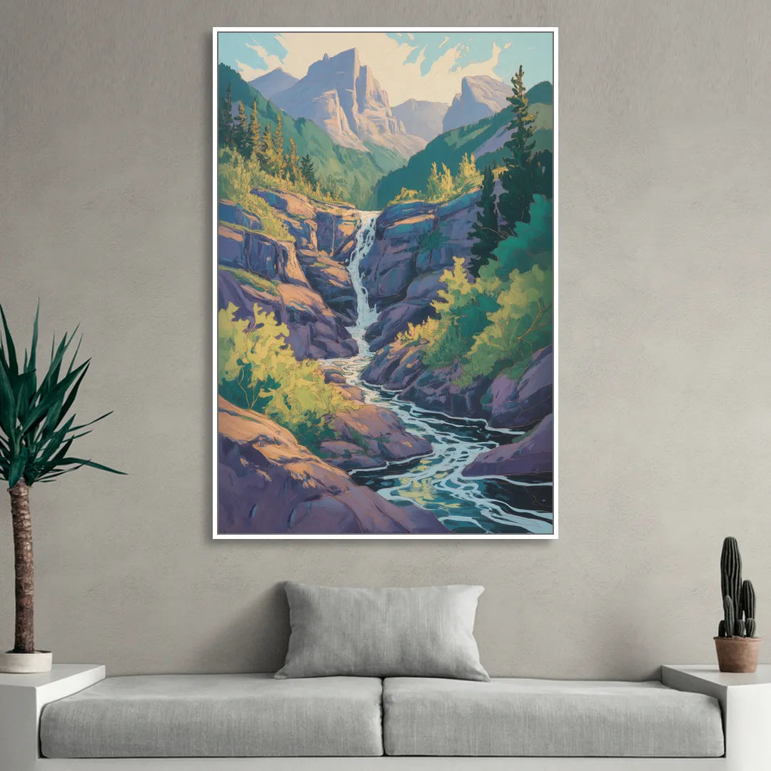 Geological Wonders Living Room - White Canvas Wall Art