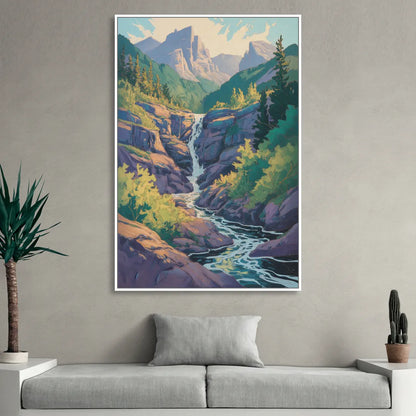 Geological Wonders Living Room - White Canvas Wall Art