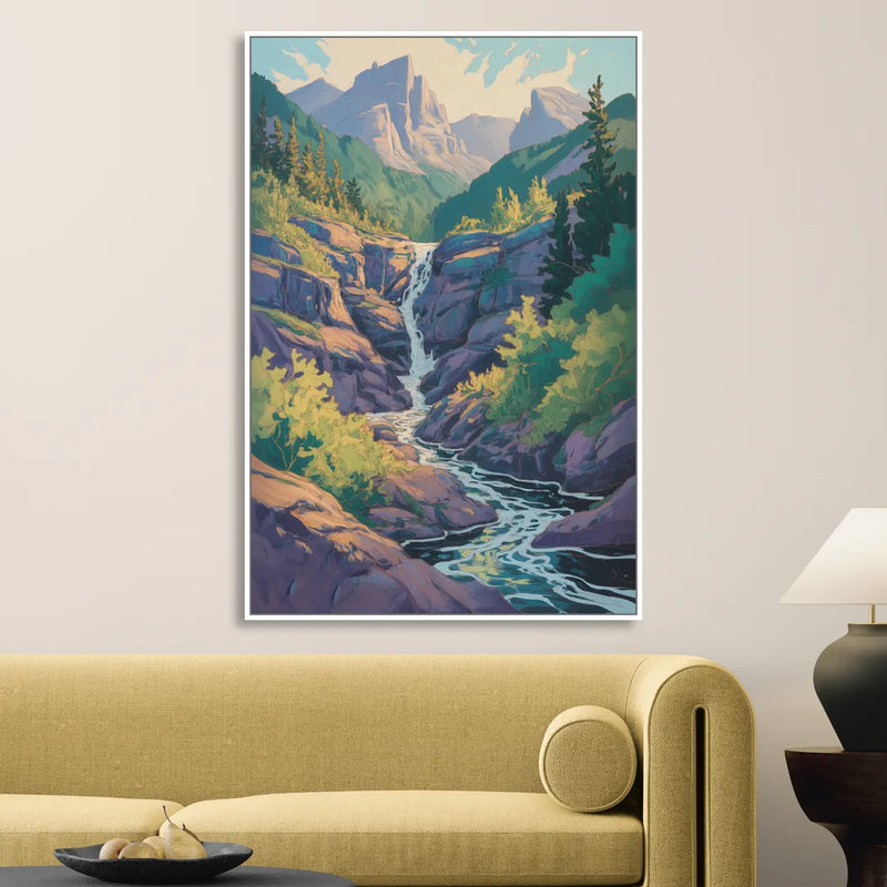 Geological Wonders Sitting Room - White Canvas Wall Art