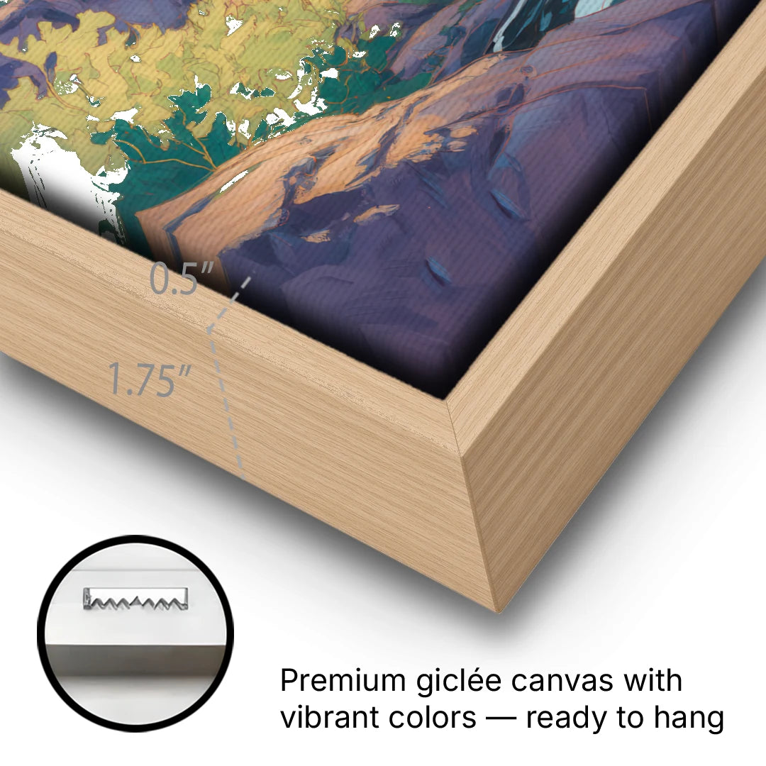 Geological Wonders - Oak Framed Canvas Wall Art - Gallery Wrap Corner
