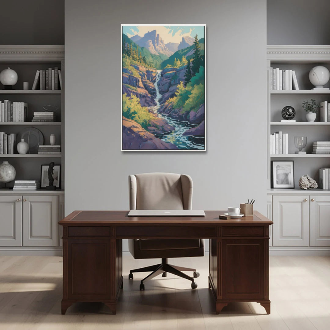 Geological Wonders - White Framed Canvas Wall Art - Office - 32x48