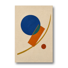 Geometric Abstract Art with Cobalt Sun and Tail Fin - Canvas Wall Art - Front