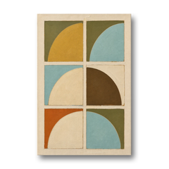 Geometric Art Prints of Six Turning Quarter Circles - Canvas Wall Art - Front