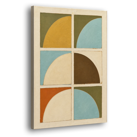 Geometric Art Prints of Six Turning Quarter Circles - Canvas Wall Art - Side