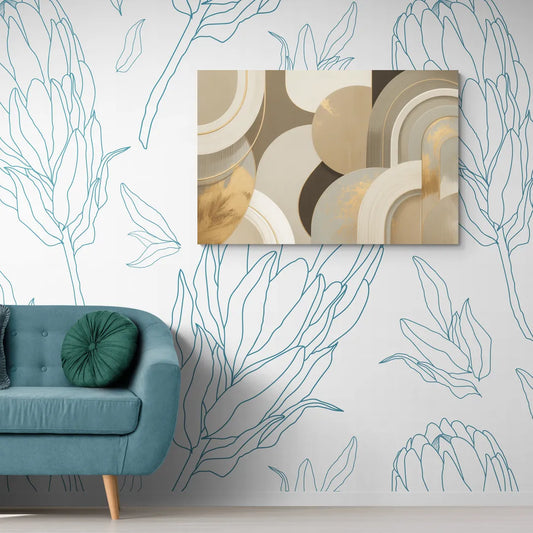 Geometric Elegance Beige Abstract - Canvas Wall Art Living Room