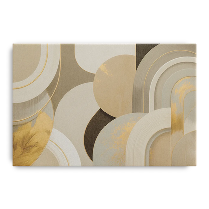 Geometric Elegance Beige Abstract Front - Canvas Wall Art