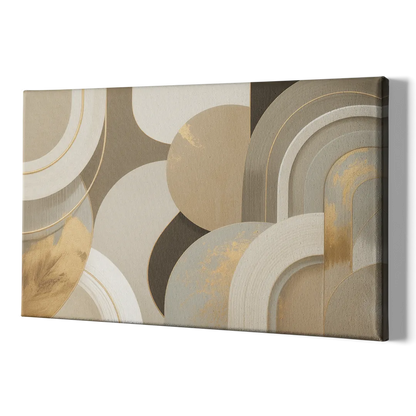 Geometric Elegance Beige Abstract - Canvas Print Art Sides