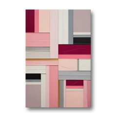 Geometric Elegance Pink Abstract - Canvas Wall Art - Front