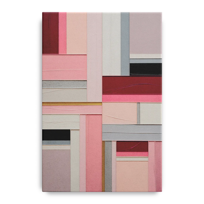 Geometric Elegance Pink Abstract Front - Canvas Wall Art