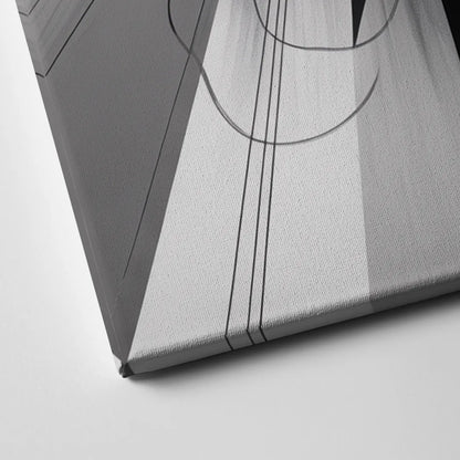 Geometric Elegance in Black and White Abstract Canvas Close Up