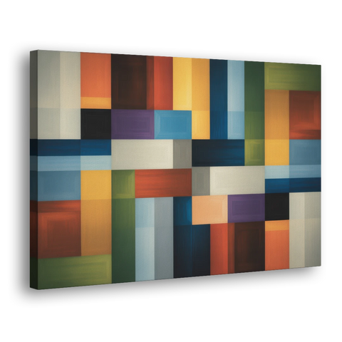 Geometric Harmony Colorful Abstract - Canvas Wall Art - Side