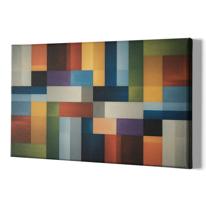 Geometric Harmony Colorful Abstract - Canvas Print Art Sides