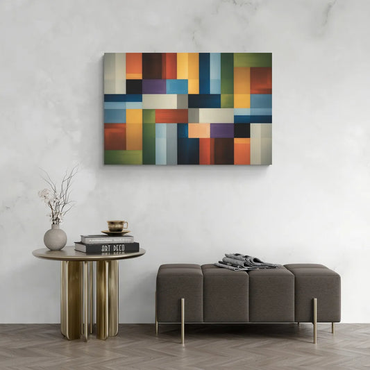 Geometric Harmony Colorful Abstract - Canvas Wall Art Living Room