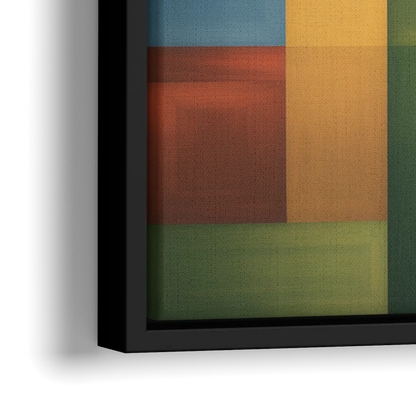 Geometric Harmony Colorful Abstract - Close-Up Black Frame Canvas