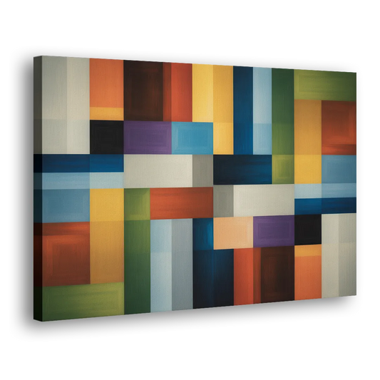 Geometric Harmony Colorful Abstract Side - Canvas Wall Art