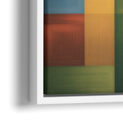 Geometric Harmony Colorful Abstract - Close-Up White Frame Canvas