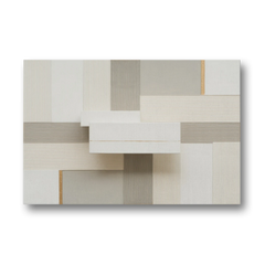 Geometric Harmony in White Abstract - Canvas Wall Art - Front