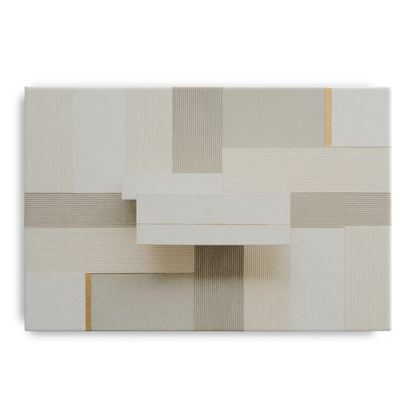 Geometric Harmony in White Abstract - Canvas Wall Art