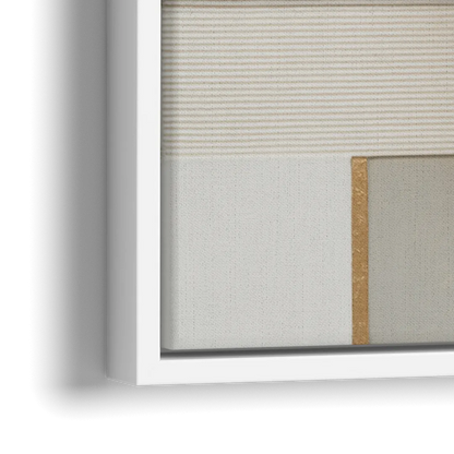 Geometric Harmony in White Abstract - Close-Up White Frame Canvas
