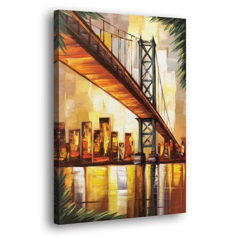 George Washington Bridge Scenic - Canvas Wall Art - Side