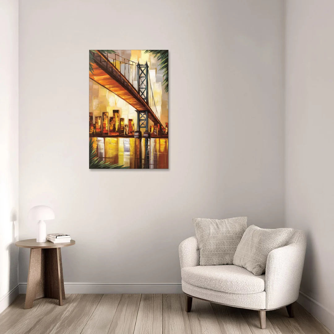 George Washington Bridge Scenic - Canvas Wall Art - Sofa - 24x36