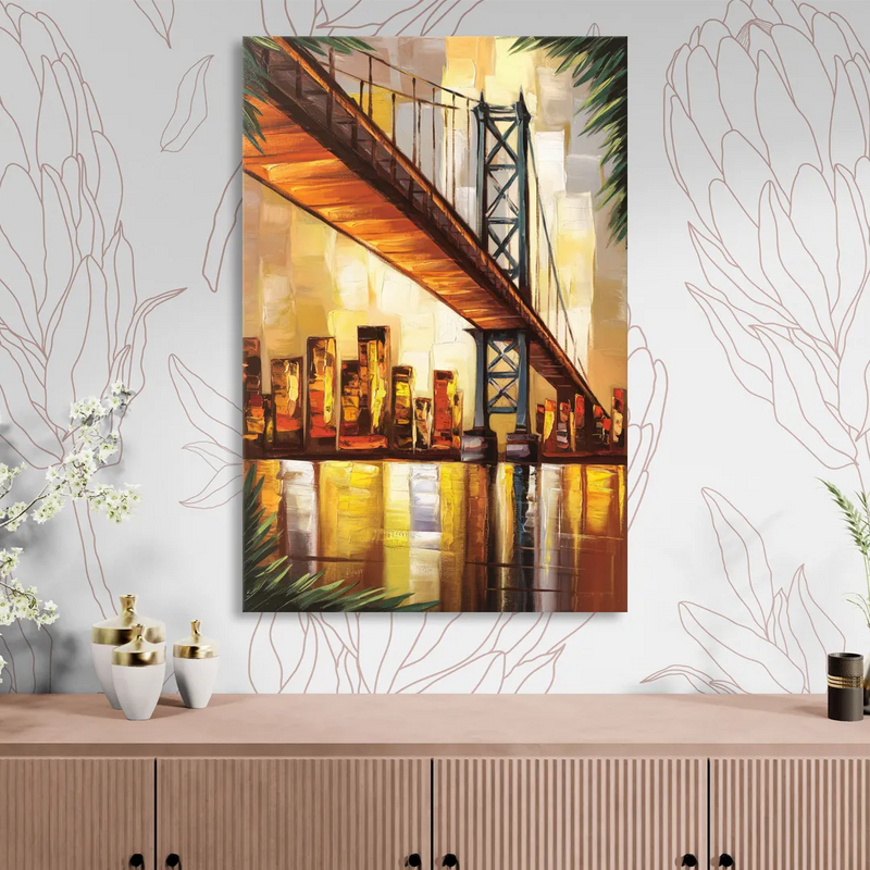 George Washington Bridge Scenic Sitting Room - Canvas Wall Art