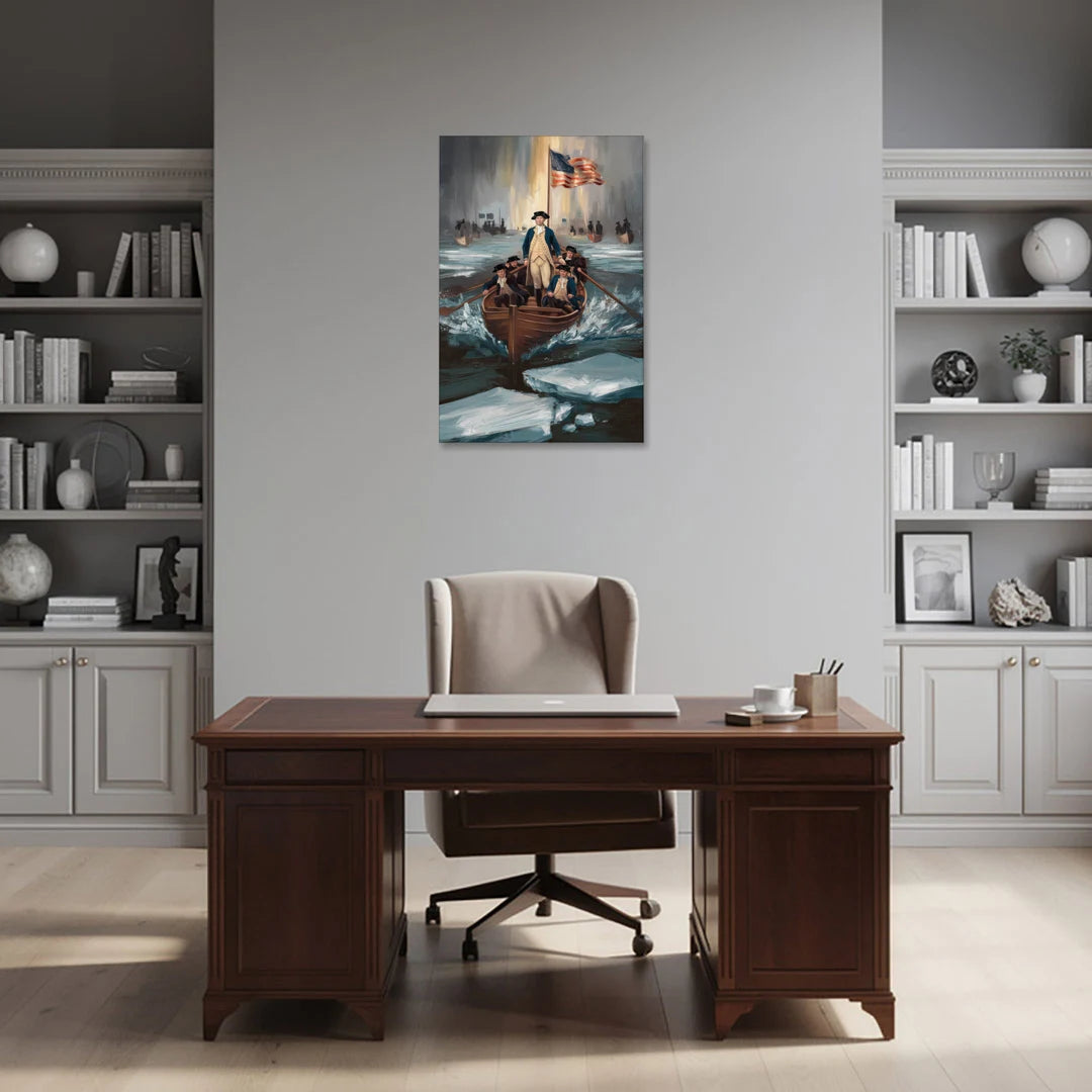 George Washington Crossing Delaware - Canvas Wall Art - Office - 24x36