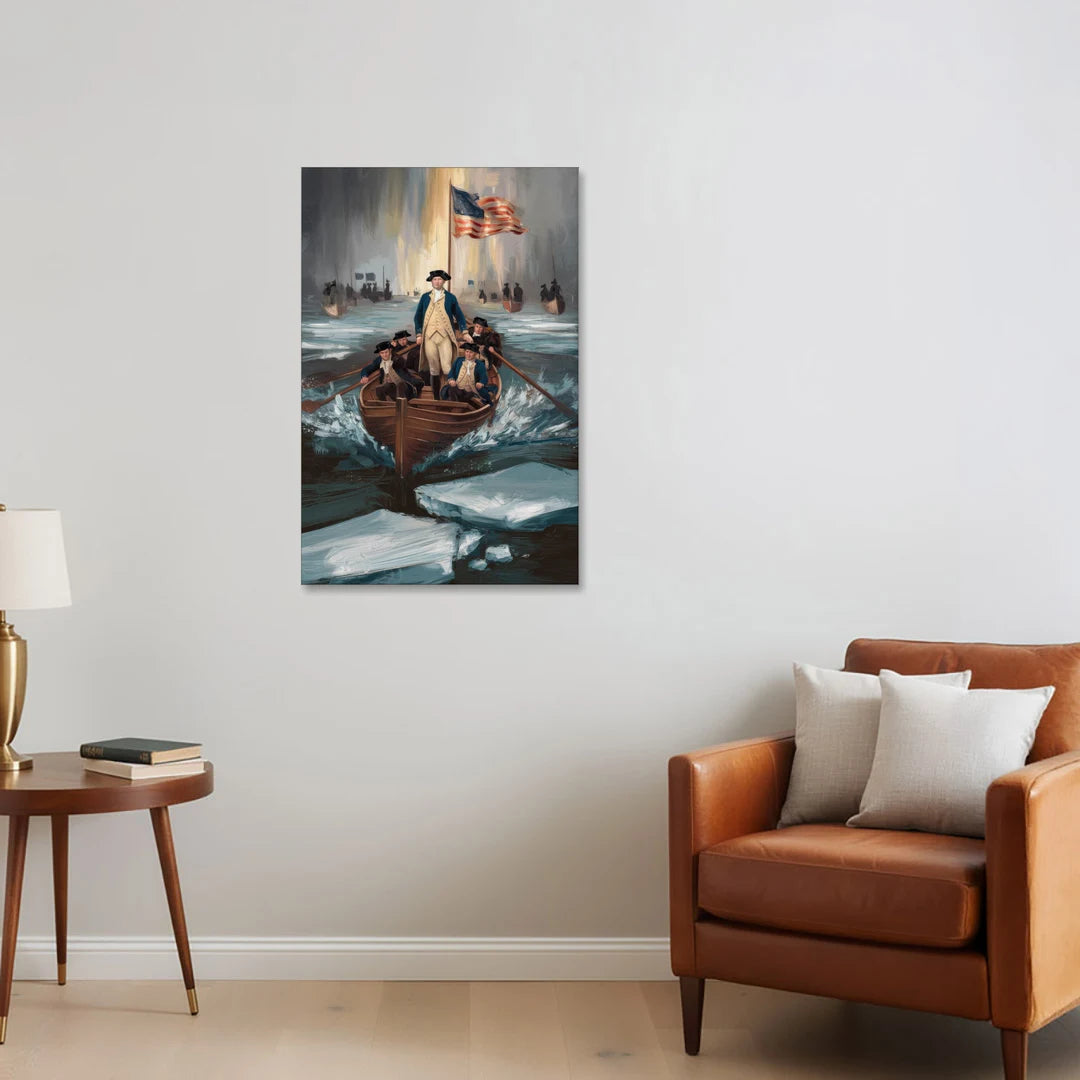 George Washington Crossing Delaware - Canvas Wall Art - Sofa - 24x36
