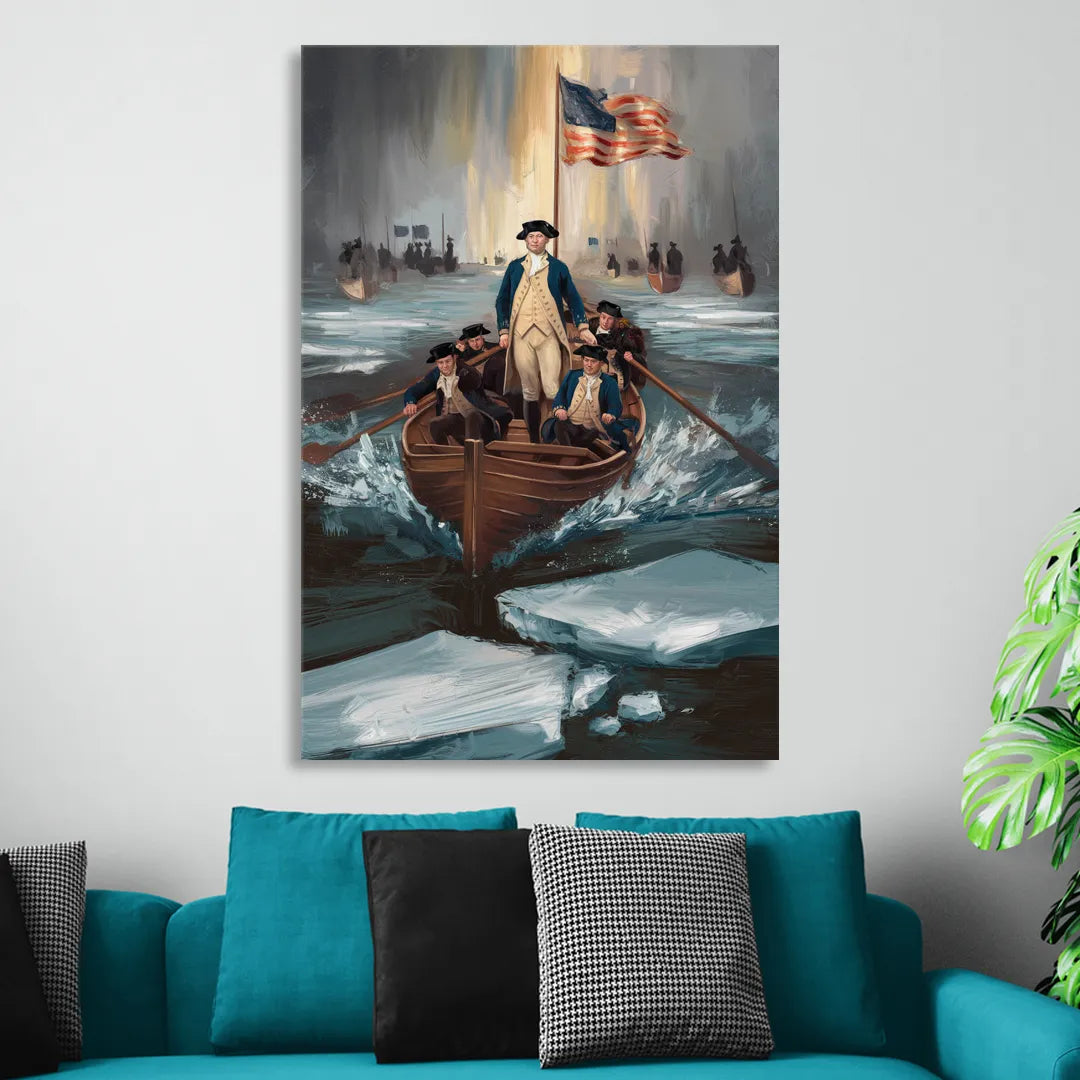 George Washington Crossing Delaware Sitting Room - Canvas Wall Art