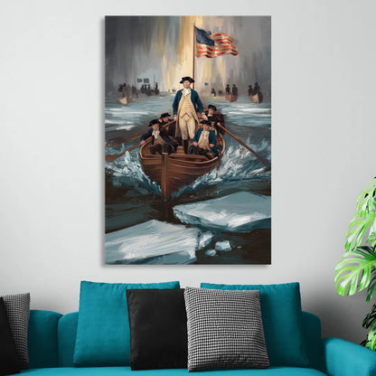 George Washington Crossing Delaware Sitting Room - Canvas Wall Art