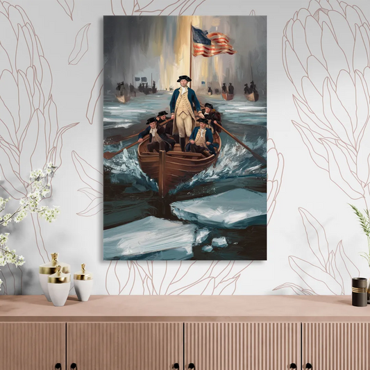 George Washington Crossing Delaware Living Room - Canvas Wall Art