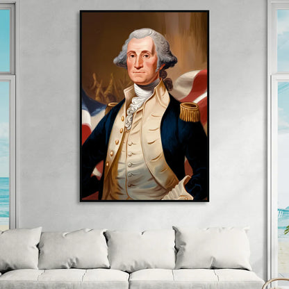 George Washington Legacy Sitting Room - Black Canvas Wall Art