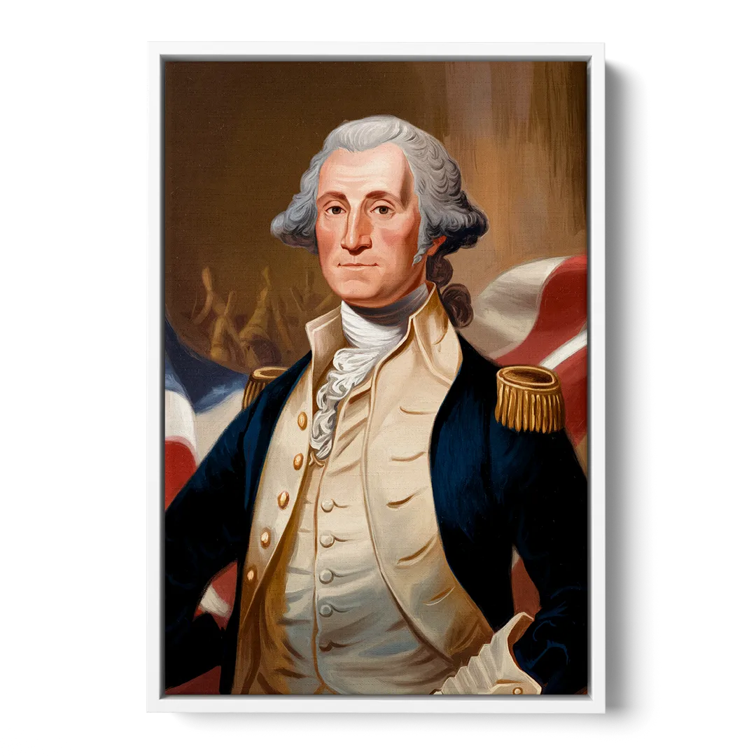 George Washington Legacy Front - White Canvas Wall Art