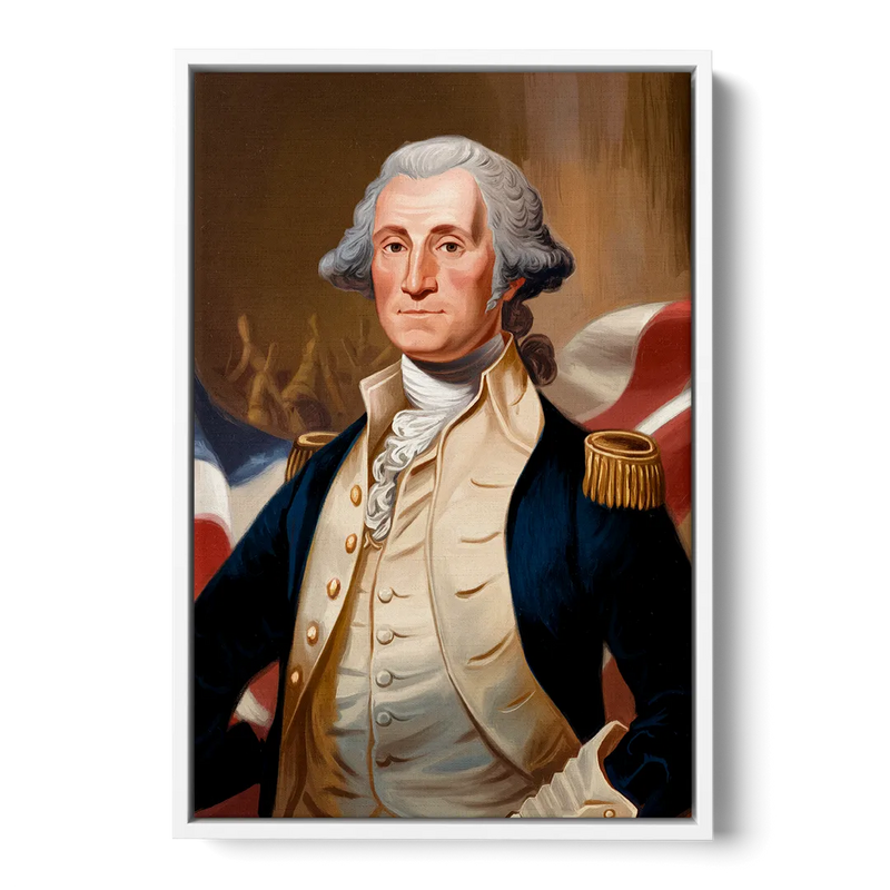 George Washington Legacy Front - White Canvas Wall Art